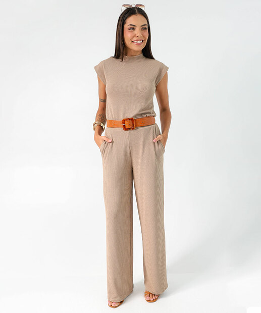 Image_Calça Pantalona Feminina Textura Marisa Marrom