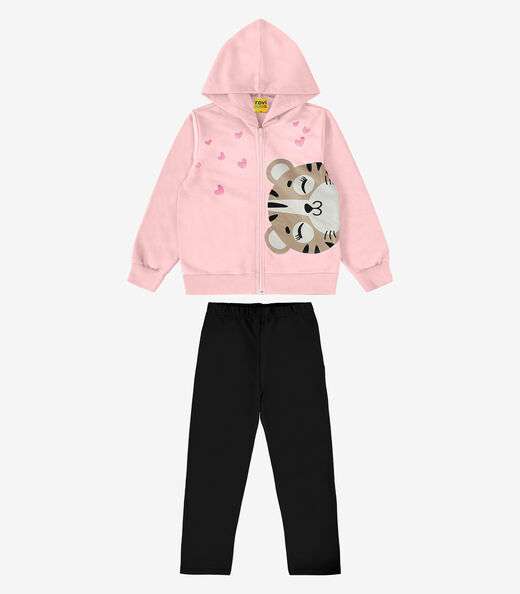 Conjunto Infantil Jaqueta Com Legging Rovi Kids Rosa