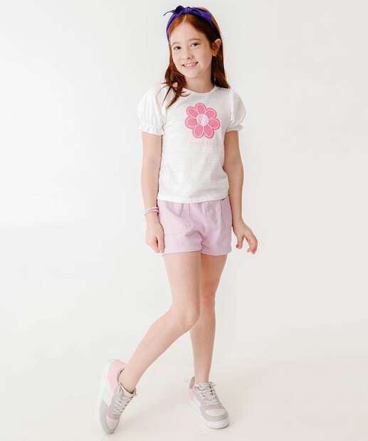 Blusa Infantil Estampa Flor Marisa Tam 4 a 10