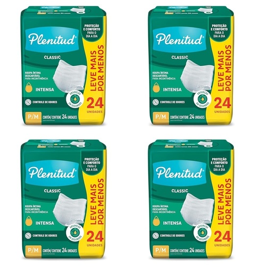 Image_Kit com 4 Unidades de Roupa Íntima Descartável Plenitud Classic Intensa P/M 24 U