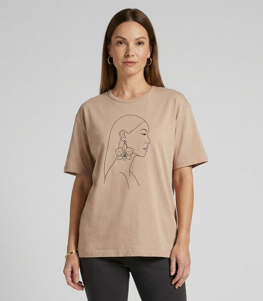 Image_Blusa Feminina Com Estampa Localizada Infinita Cor Marrom