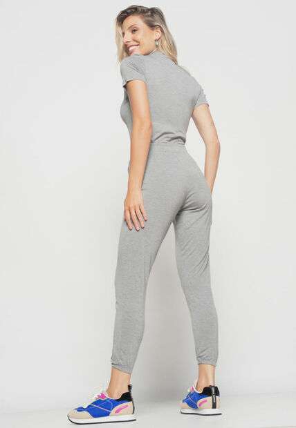 Conjunto  Comfy Com Blusa Gola Alta e Jogger Malha Mescla Salvatore Fashion