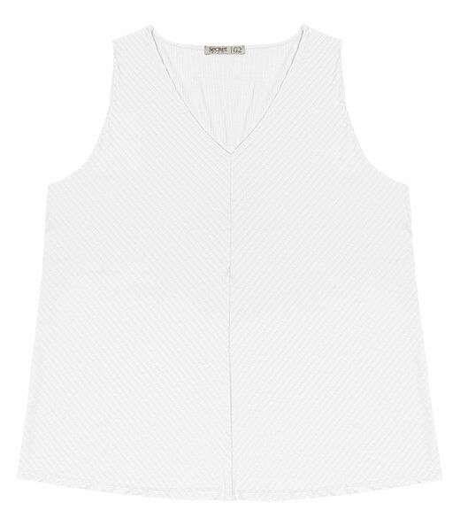 Regata Feminina Plus Size Secret Glam Branco