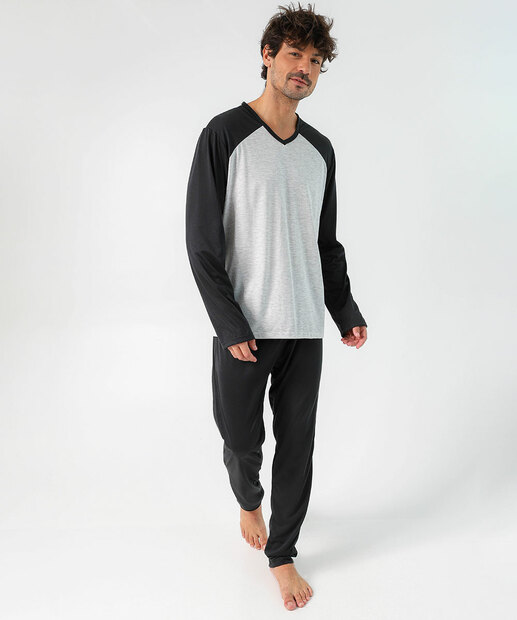 Image_Pijama Masculino Bicolor Manga Longa MR Preto