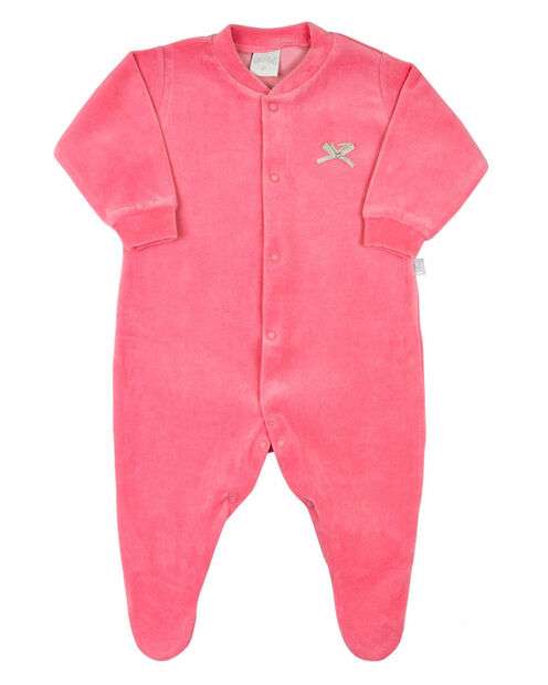 Image_Macacão Bebê Plush Unissex Básico Aberto na Frente - Rosa Escuro