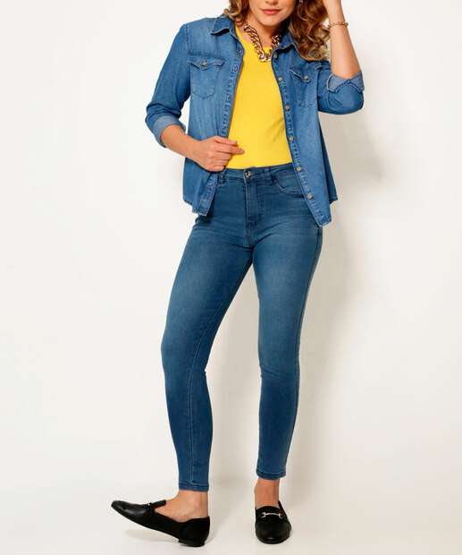 Blusa Feminina Básica Cotton Manga Curta Marisa