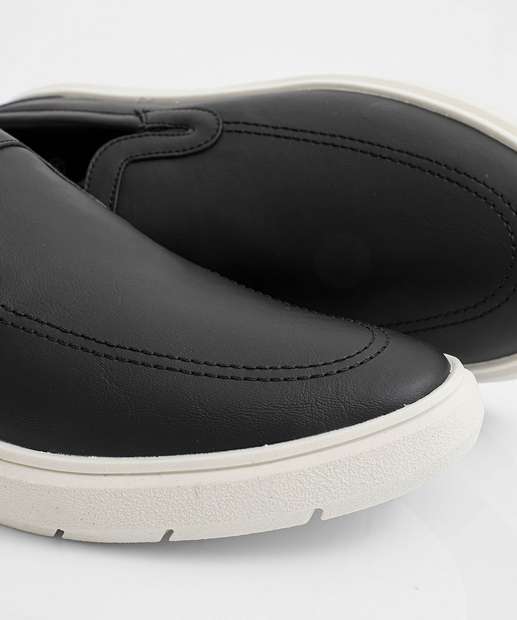 Sapatênis Masculino Slip On Casual Preto 
