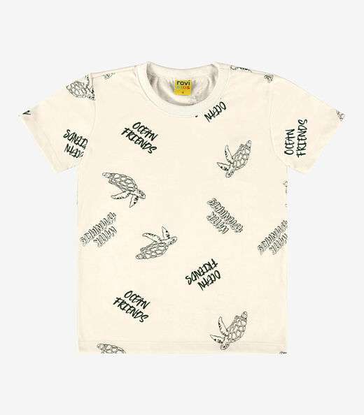 Camiseta Infantil Masculina Rovi Kids Bege