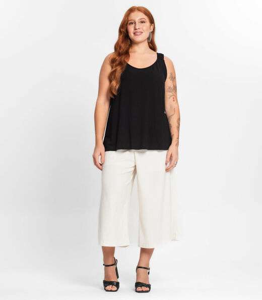 Blusa De Alça Feminina Plus Size Secret Glam Preto
