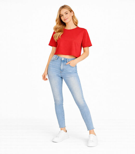 Blusa Feminina Básica Malha Suplex Infinita Cor Laranja