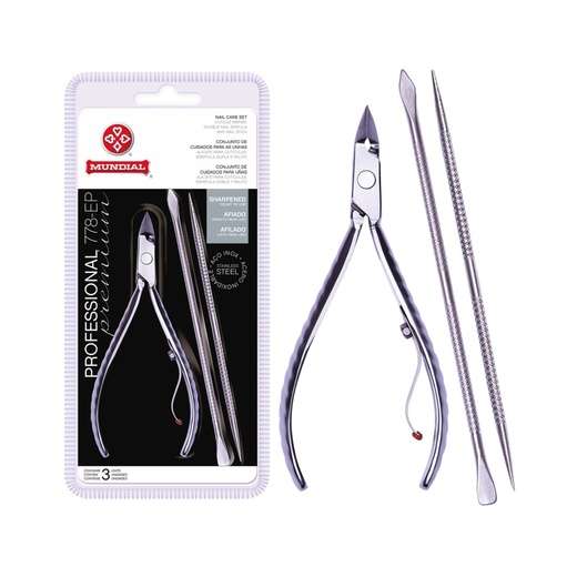 Kit 3 Alicate Cuticula 778ep Espatulaepalito Mundial Professional Mundial