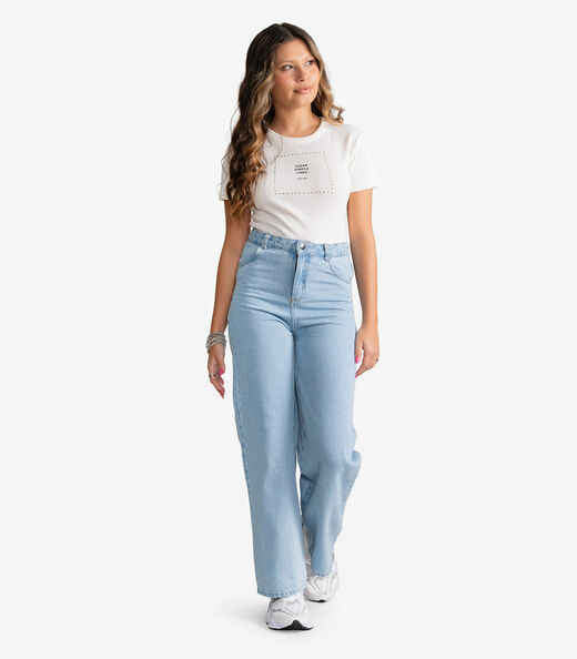 Blusa Feminina Em Ribana Com Termocolante Minty Bege