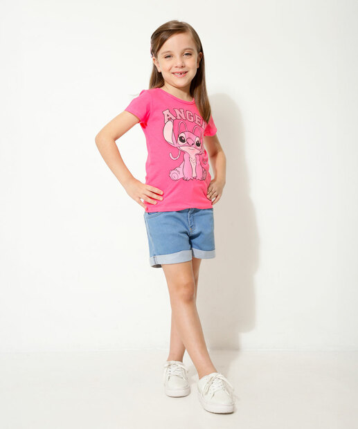 Camiseta Infantil Estampa Stitch Disney Tam 4 a 10