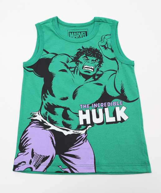 Regata Infantil Estampa Hulk Marvel Tam 4 a 10