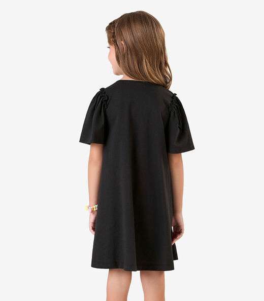 Vestido em Meia Malha Rovi Kids Preto