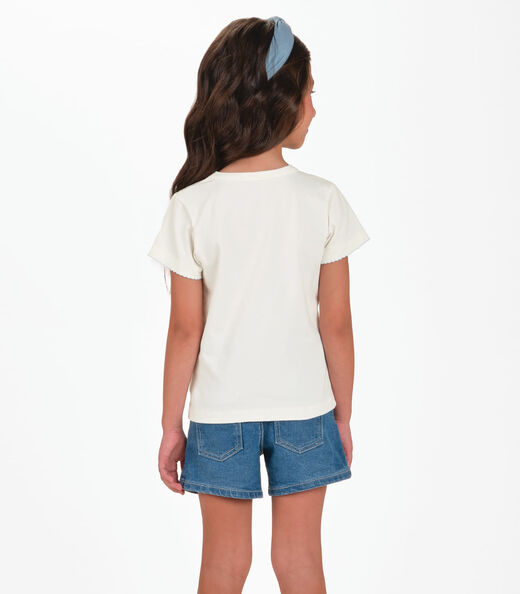 Conjunto Blusa com Shorts Menina Trick Nick Bege