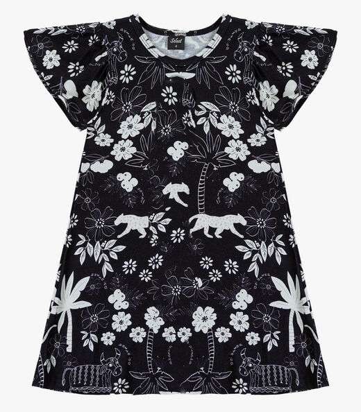 Vestido Infantil Feminino Estampado Select Preto