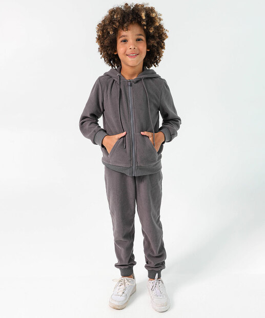 Image_Conjunto Infantil Fleece Capuz Marisa Tam 4 a 10 Cinza