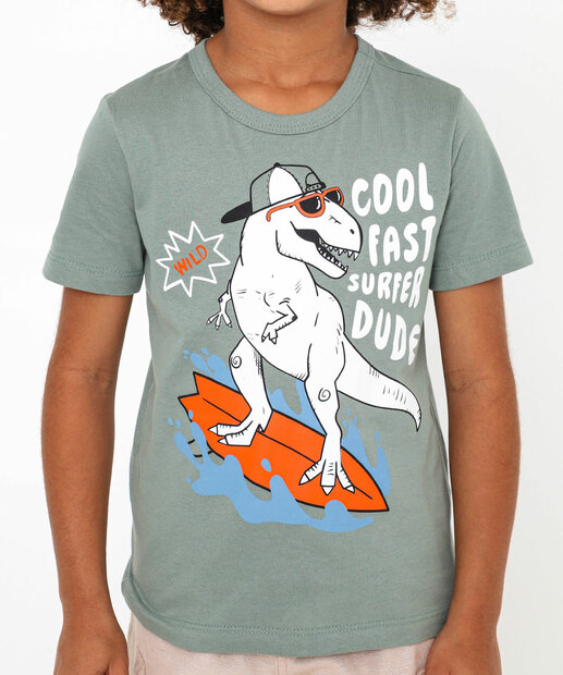 Camiseta Infantil Dinossauro Marisa Tam 4 a 10 Verde