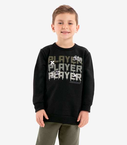 Conjunto Infantil Blusão Com Calça Rovi Kids Preto