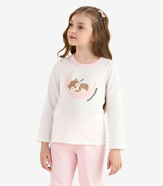 Pijama Meia Malha Ribana 2x1 Rovi Kids Bege
