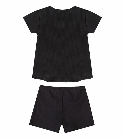 Conjunto Infantil Feminino Blusa E Short Select Preto