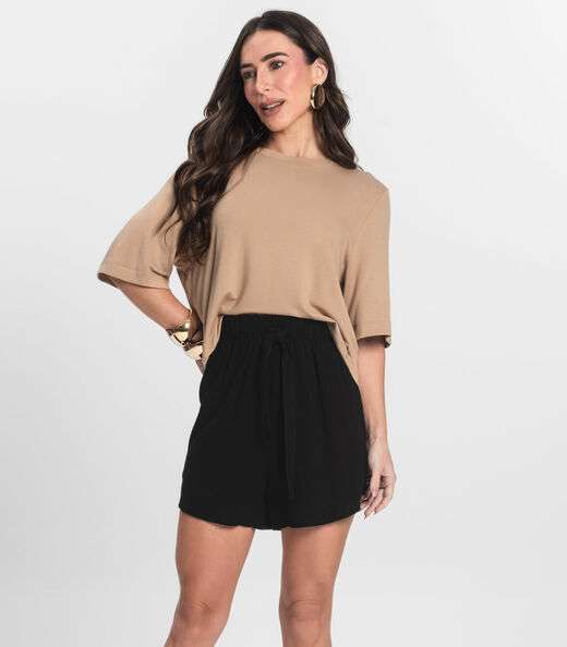 Image_Shorts Feminino Em Linho Endless Preto