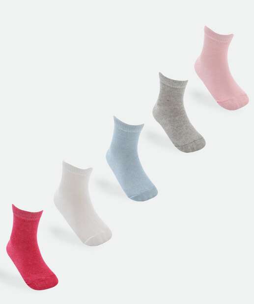 Image_Kit 5 Meias Infantil Soquete Marisa Branco