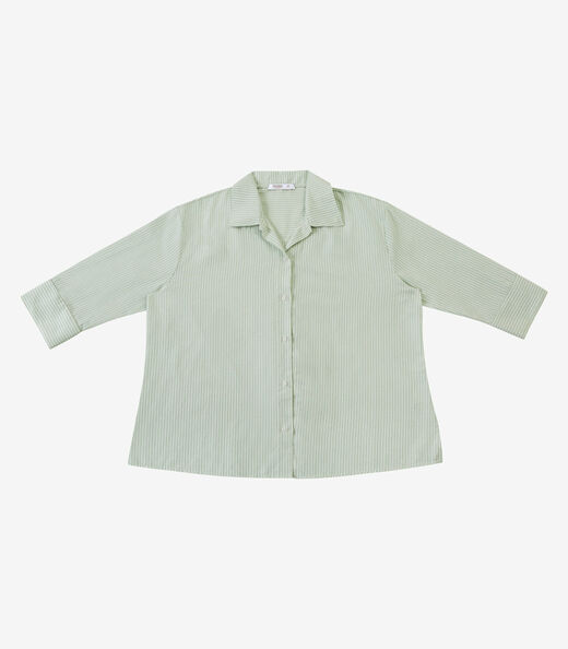 Camisa Feminina Manga 3/4 Listrada Secret glam Verde