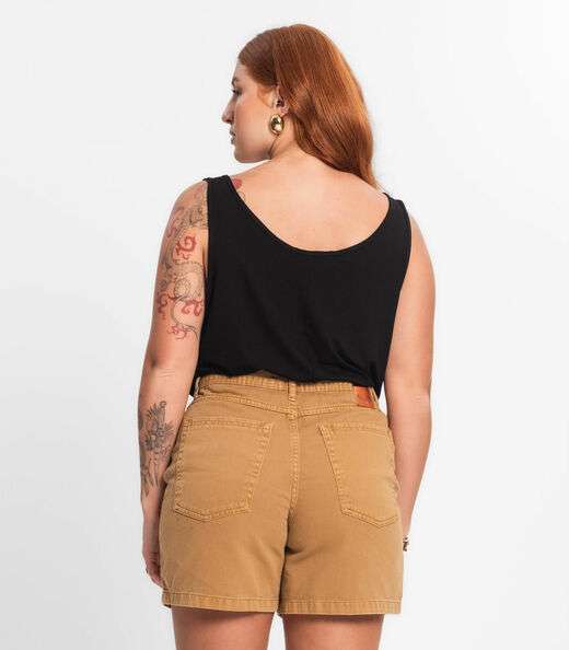 Regata Feminina Plus Size Secret Glam Preto