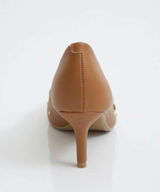 Scarpin Feminino Strass Bico Fino Salto Fino Vizzano