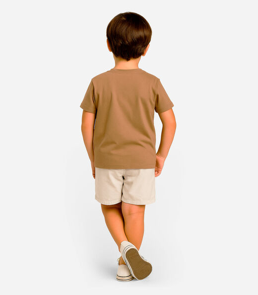 Conjunto Infantil Camiseta Com Bermuda Select Marrom