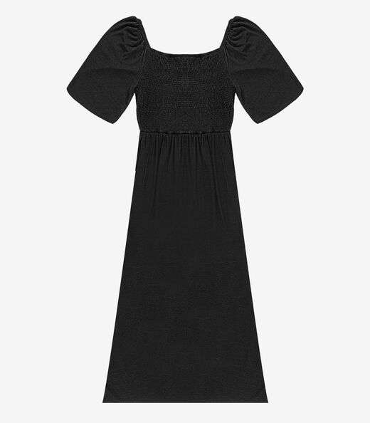Vestido Midi em Viscotorcion Feminino Endless Preto