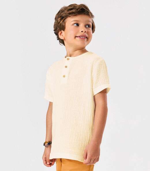 Conjunto Infantil Camisa Com Bermuda Trick Nick Bege