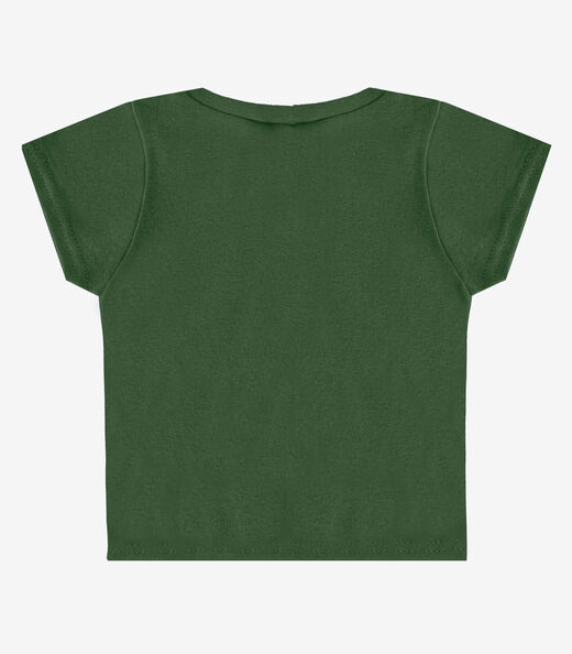 Blusa Básica Infantil Manga Curta Lisa Soletex Verde