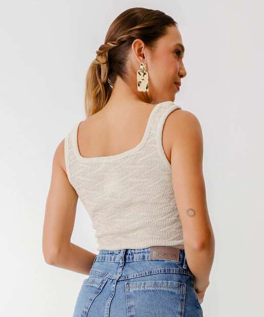 Blusa Cropped Feminina Tricô Marisa