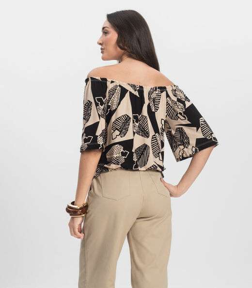 Blusa Feminina Ciganinha Infinita Cor Preto