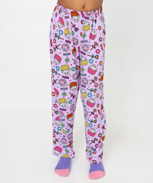 Pijama Infantil Estampa Docinhos Marisa Tam 04 ao 12 Lilás