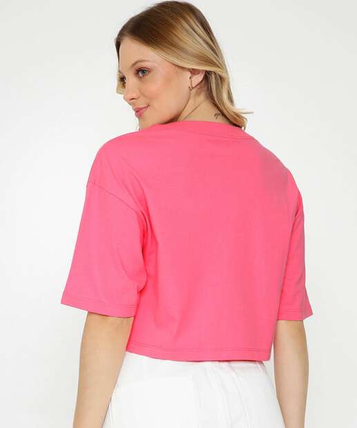 Blusa Cropped Feminina Estampa Frase Marisa 