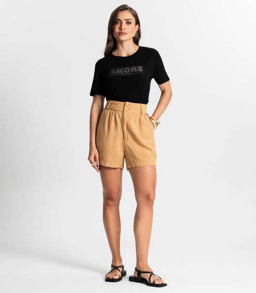 Blusa Feminina Manga Curta Endless Preto