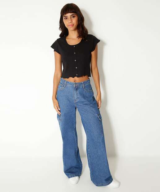 Blusa Feminina Canelada Botões Marisa 