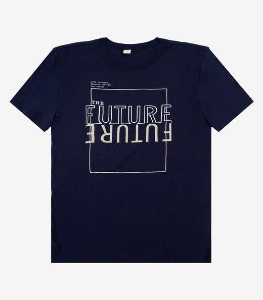 Camiseta Adulto Masculino em Meia Malha Rovitex Azul