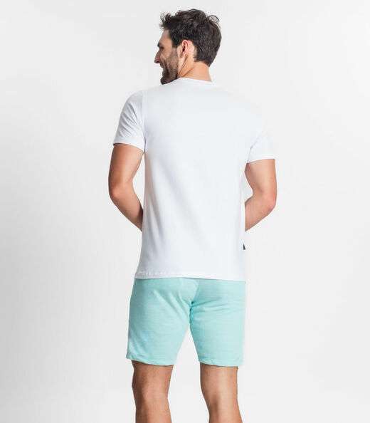 Bermuda Em Moletinho Linho Masculina Diametro Azul