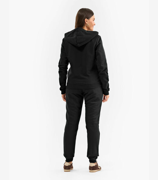 Calça Feminina Jogger Em Moletom Peluciado Rovitex Preto