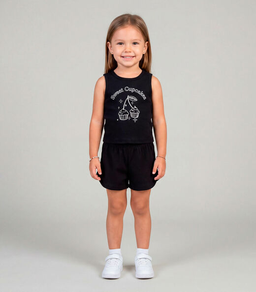 Image_Conjunto Infantil Feminino Regata e Short Select Preto