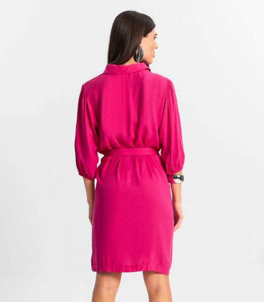 Vestido Feminino Chemise de Viscose Endless Rosa