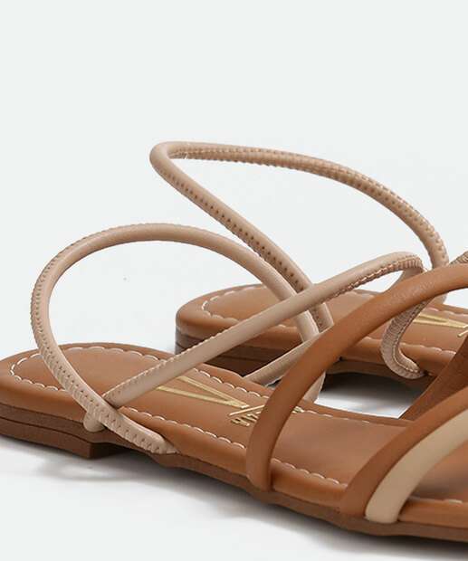 Sandália Feminina Rasteira Tiras Vizzano 