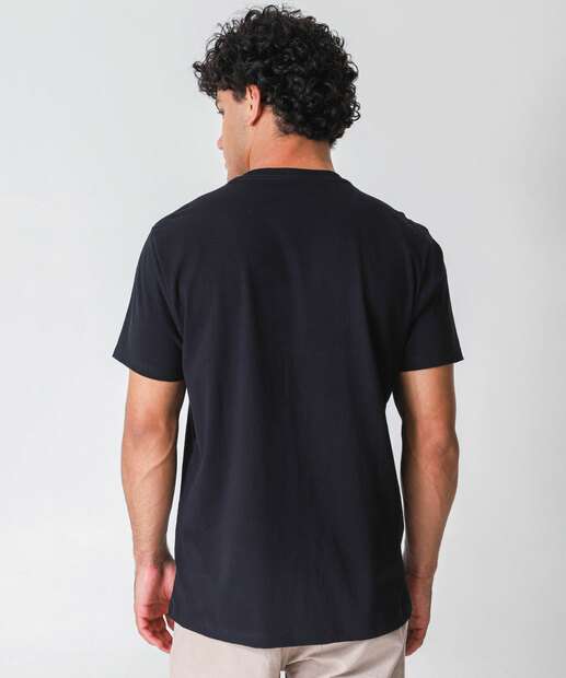 Camiseta Masculina Estampa Listras MR Preto