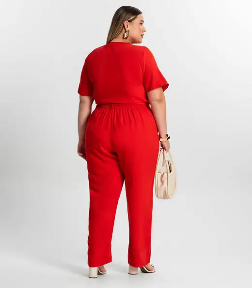 Calça Feminina Plus Size Secret Glam Laranja