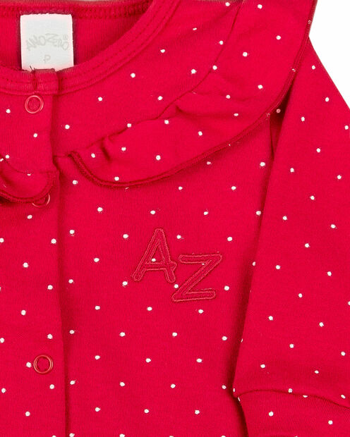 Macacão Suedine Estampado Bolinhas AZ - Vermelho